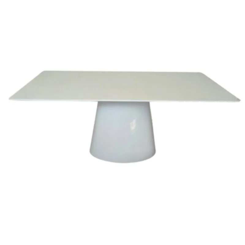 Mesa De Jantar Cone Retangular 160x90 Cm Base Oval Branca