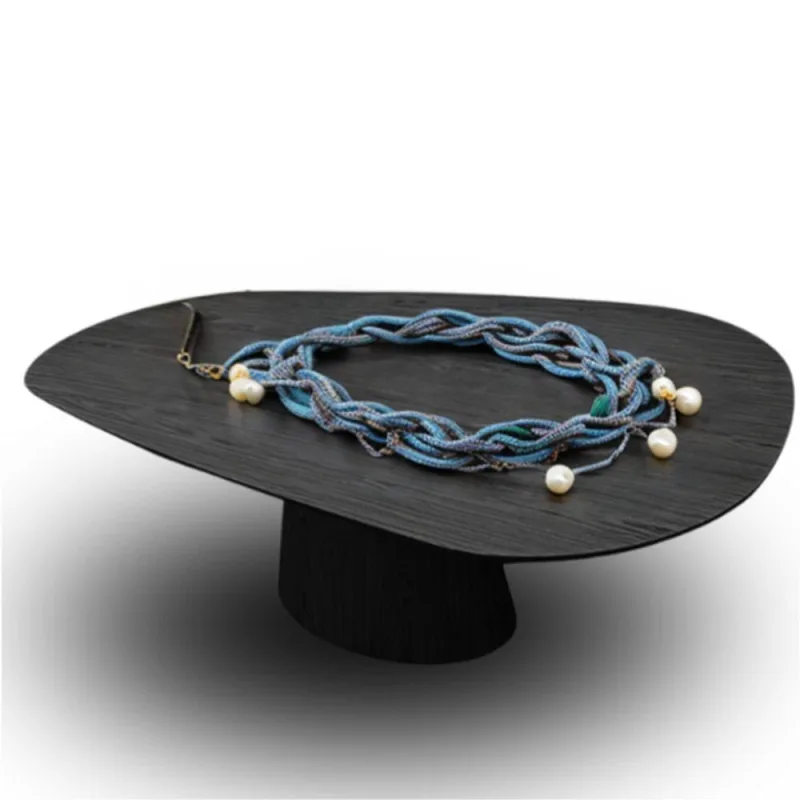Mesa Oval Organica Em ébano 198x122 - OUTRAS