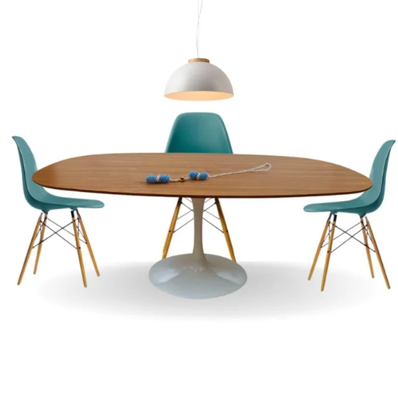 Mesa Saarinen Retangular Ovalada 244x137cm Em Freijo