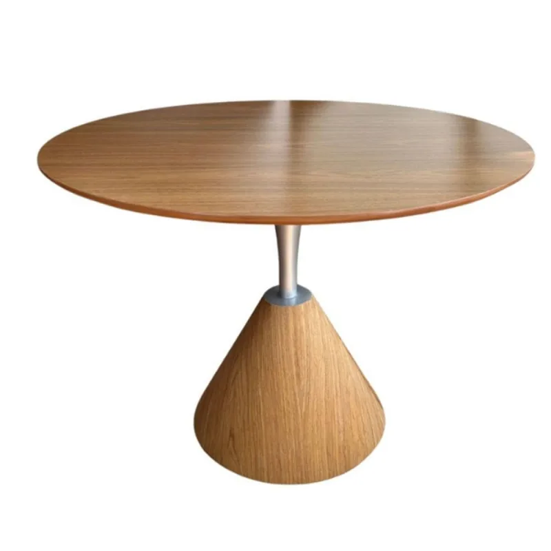 Mesa De Jantar Cone Redonda Masp 80 Cm Tampo Freijó Base Freijó Cor Marrom - Personal Decor