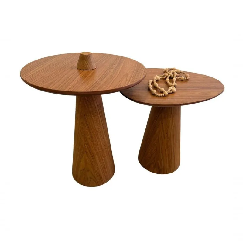 Conjunto de Laterais Veneza Orgânico MDF Laminado 51CM e 41CM Amadeirado - OUTRAS - Moda