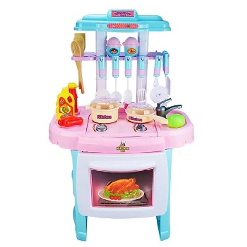 Kit Cozinha Infantil Rosa e Azul Tiffany Com Som e Luz