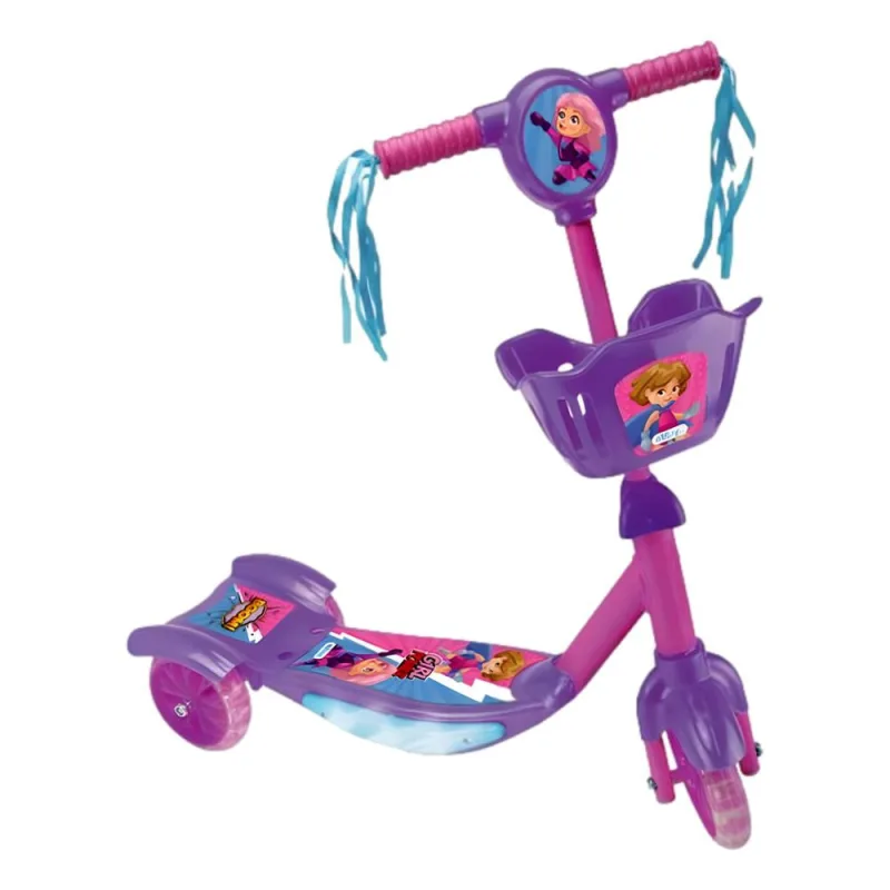 Patinete Etitoys c/ 3 Rodas Led Rosa - ETITOYS - Brinquedos