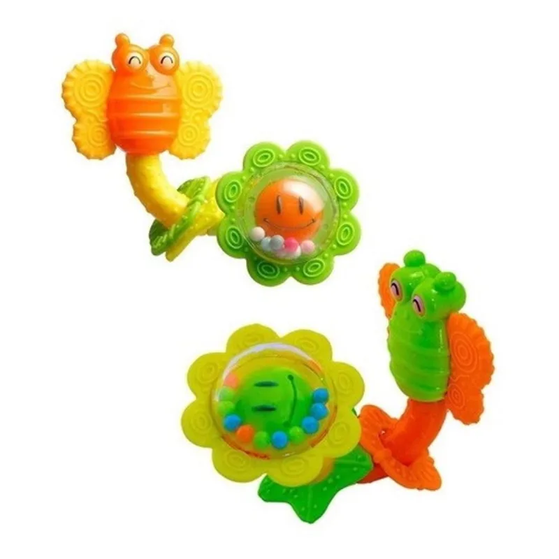 Mordedor bebê chocalho borboletinha / flor baby tudo etitoys + 6 meses