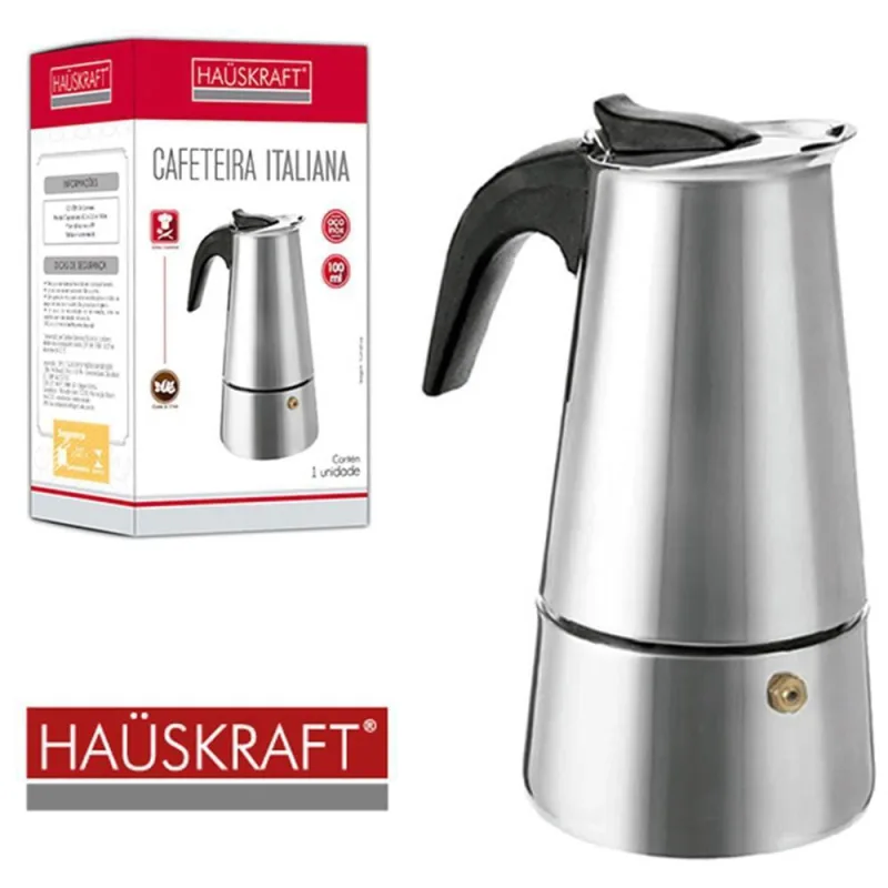 Cafeteira Italiana De Inox 100Ml Para 2 Xicaras - Não Disponível