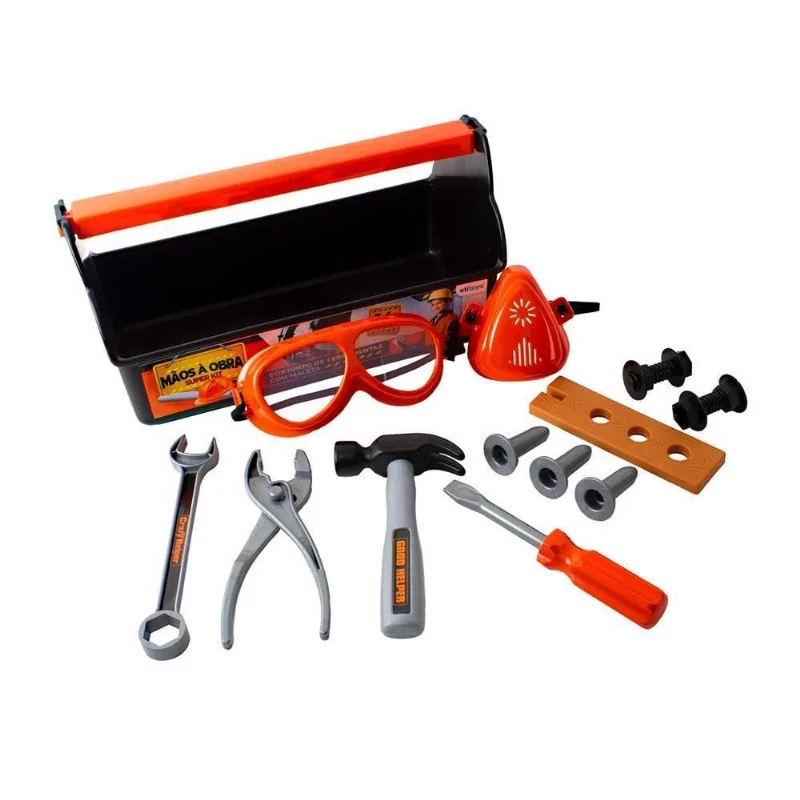 Brinquedo Kit De Ferramentas Com Maleta 14pçs Etitoys Bq-011
