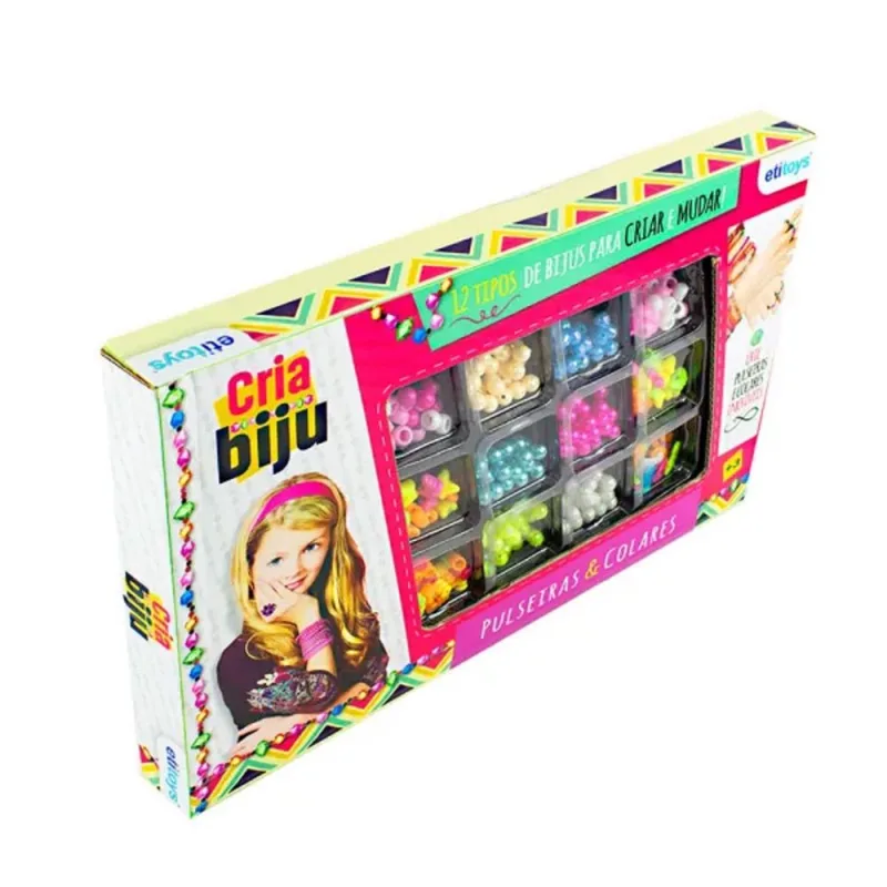 Kit de Miçangas Cria Biju 300 peças Etitoys