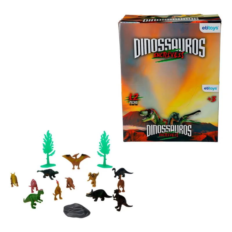 Mini Dinossauros Etitoys Bq-092 12 Peças - ETITOYS