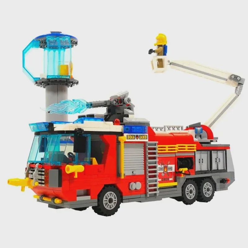 Blocos de Montar Fire Rescue Caminhão Bombeiro no Aeroporto 647 pçs - C2809