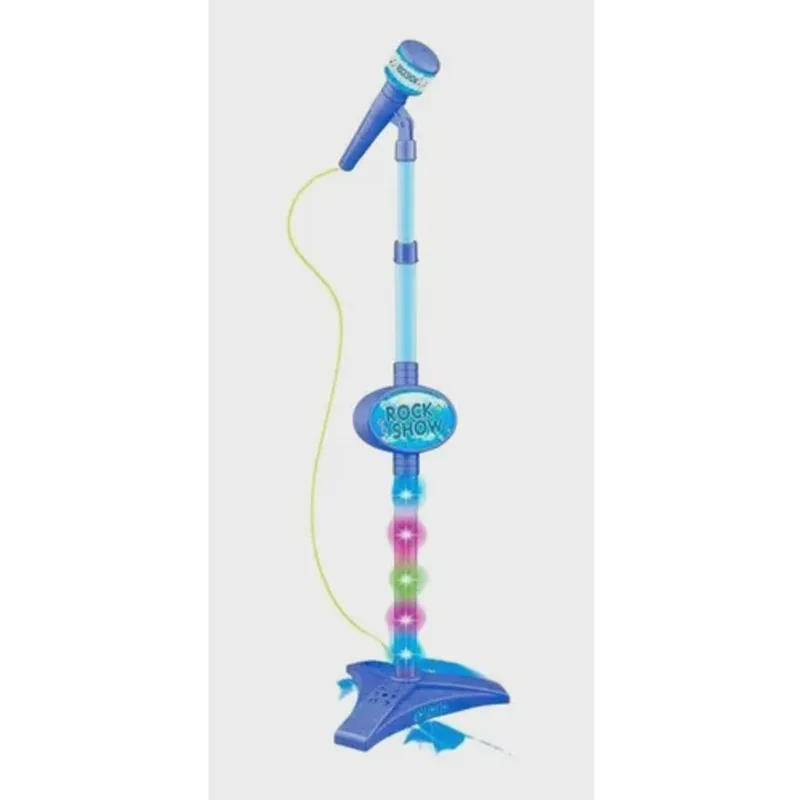 Microfone Infantil C/Pedestal Som Luz Conecta Celular e MP3