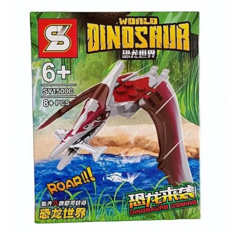 Brinquedo Dinossauro Jurassic World de Montar Estilo LEGO Colecionável 8