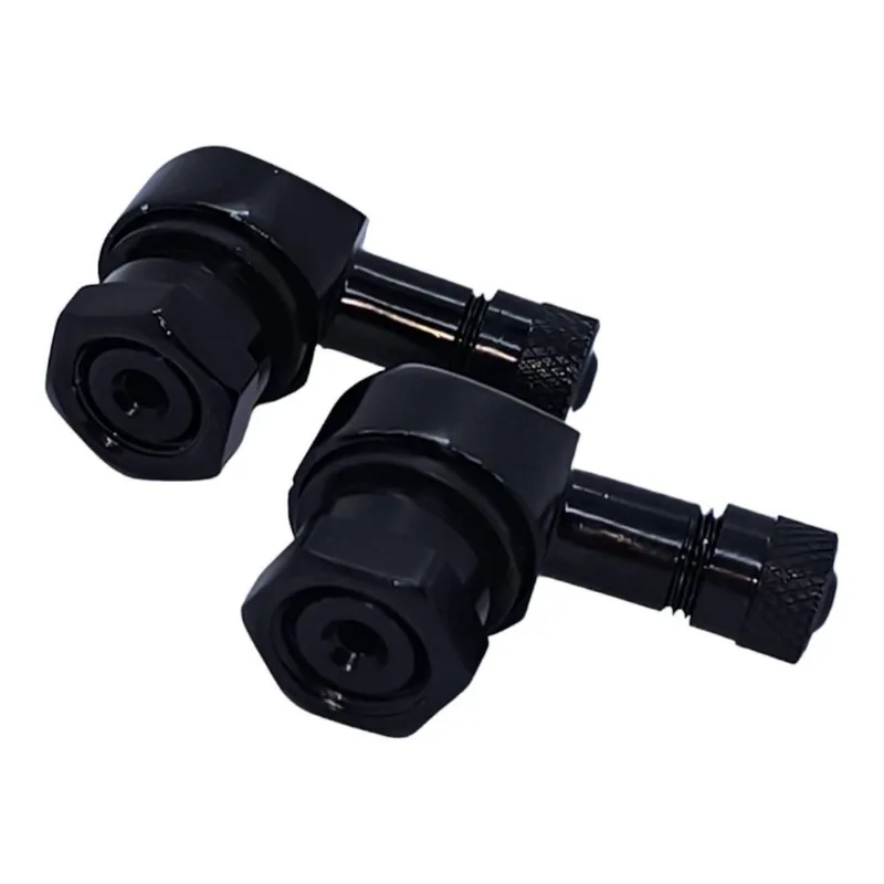 Par Válvula Bico Pneu Esportivo 90 Graus Preto Cx3