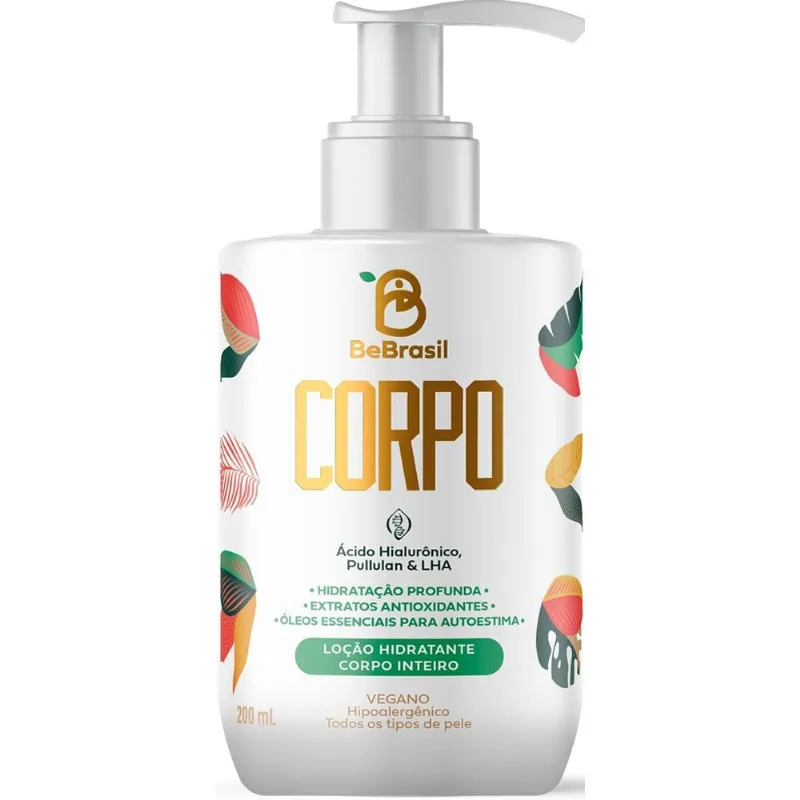 Hidratante Corporal BeBrasil Ácido Hialurônico Pullulan & LHA 200ml