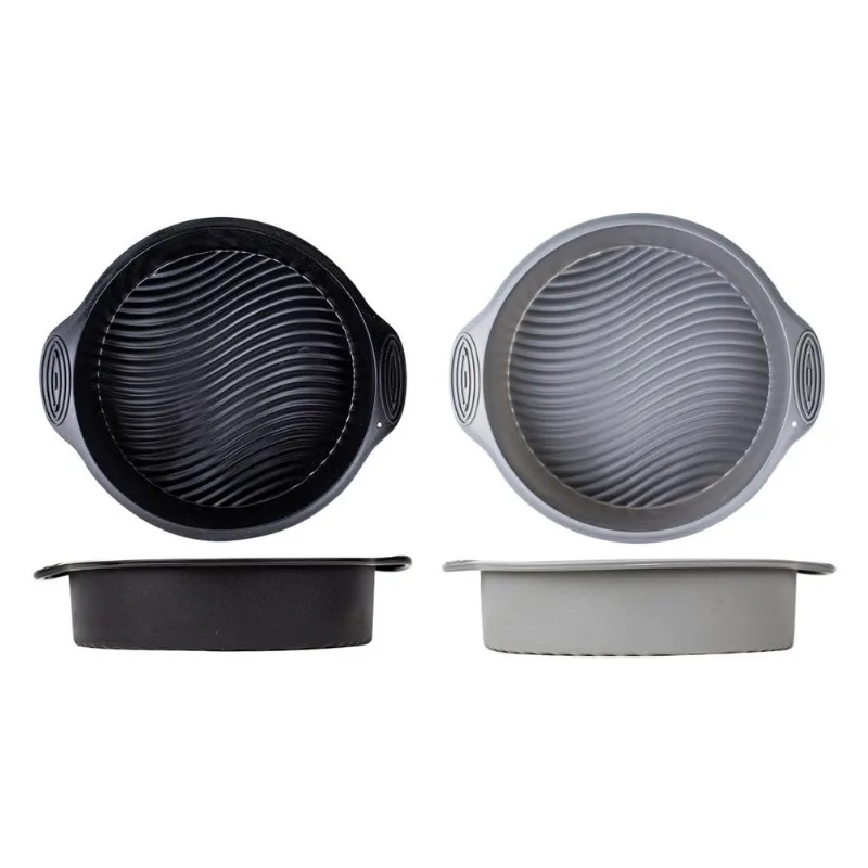 Forma De Silicone Redonda Sortida Preta Ou Cinza 25X6Cm - Dl2534 - Mypa