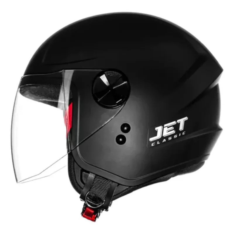 Capacete Jet Hg Classic Preto Fosco Aberto