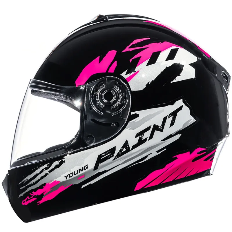Capacete Fly Young HG Paint Preto e Pink 54