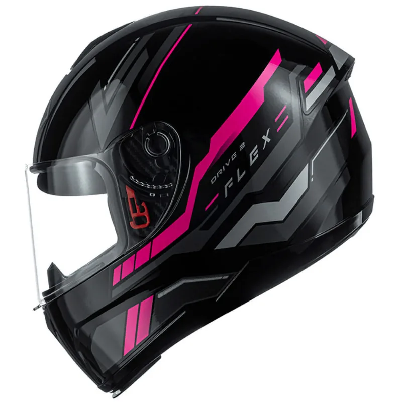 Capacete Fly Drive 2 HG Flex Preto e Pink 58