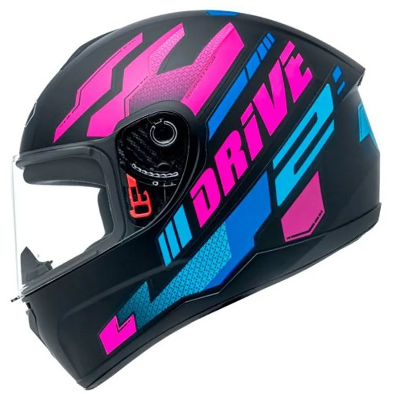 Capacete Fly Drive 2 Hg Atitude Preto Fosco E Rosa 58