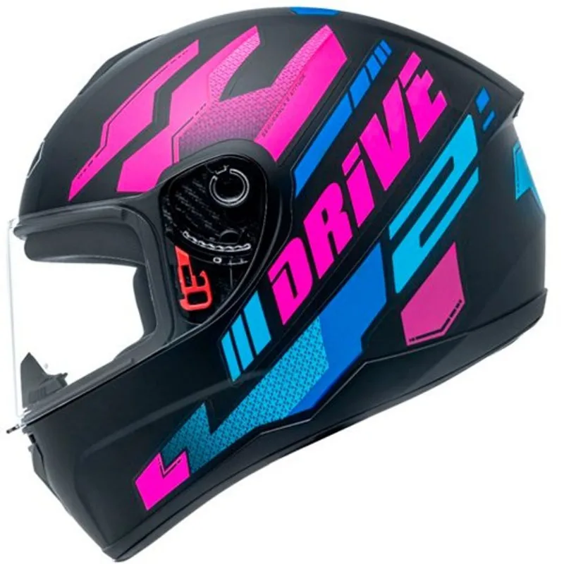 Capacete Fly Drive 2 Hg Atitude Preto Fosco E Rosa 60