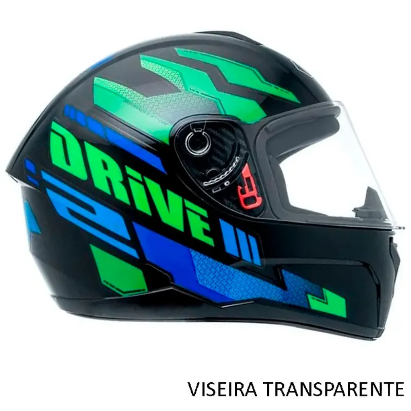 Capacete Fly Drive 2 Hg Atitude Preto e Verde Tamanho 58