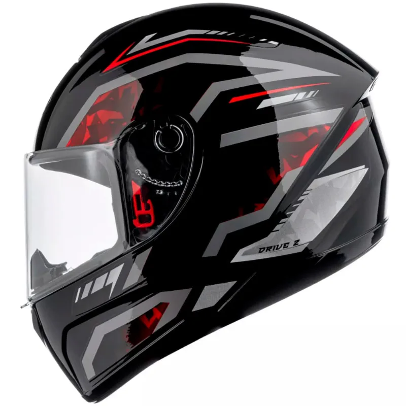 Capacete Fly Drive 2 HG Pulse Preto e Vermelho 60