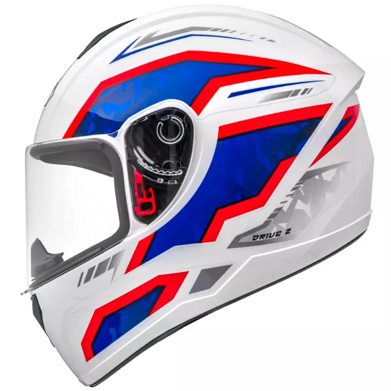 Capacete Fly Drive 2 HG Pulse Branco e Azul 58