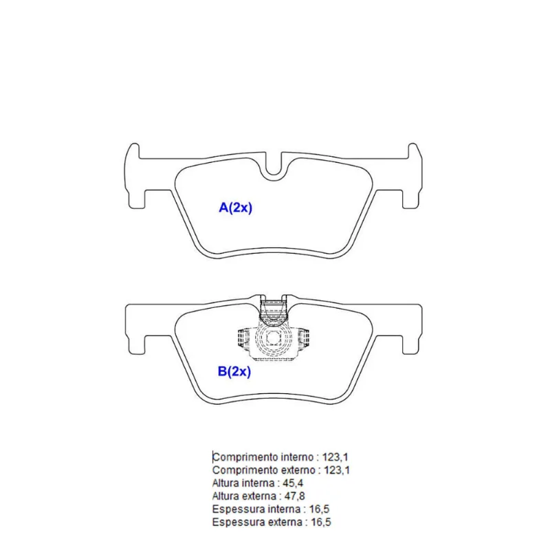 Pastilha De Freio Traseira Serie 1 Sistema Bosch 1BP30991AA BProauto