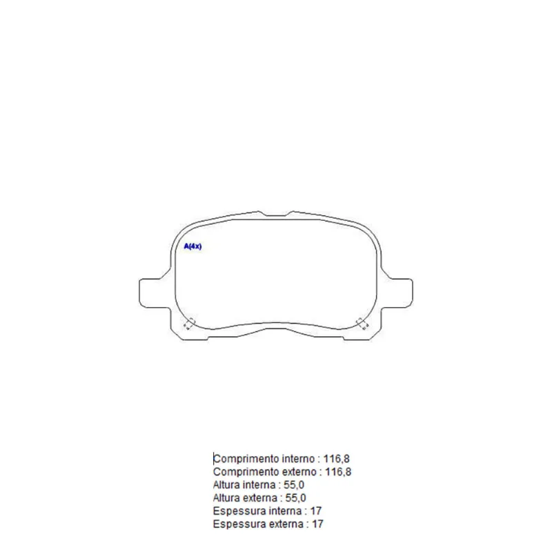 Pastilha De Freio Dianteira Corolla Sistema Akebono 1BP30966AA BProauto