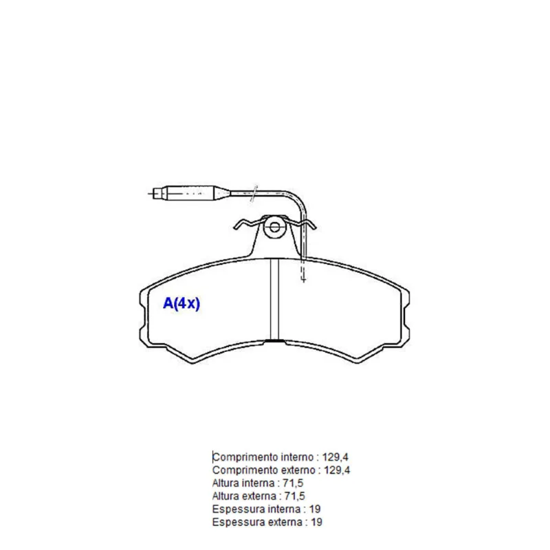 Pastilha De Freio Dianteira Jumper Sistema Girling 1BP30936AA BProauto