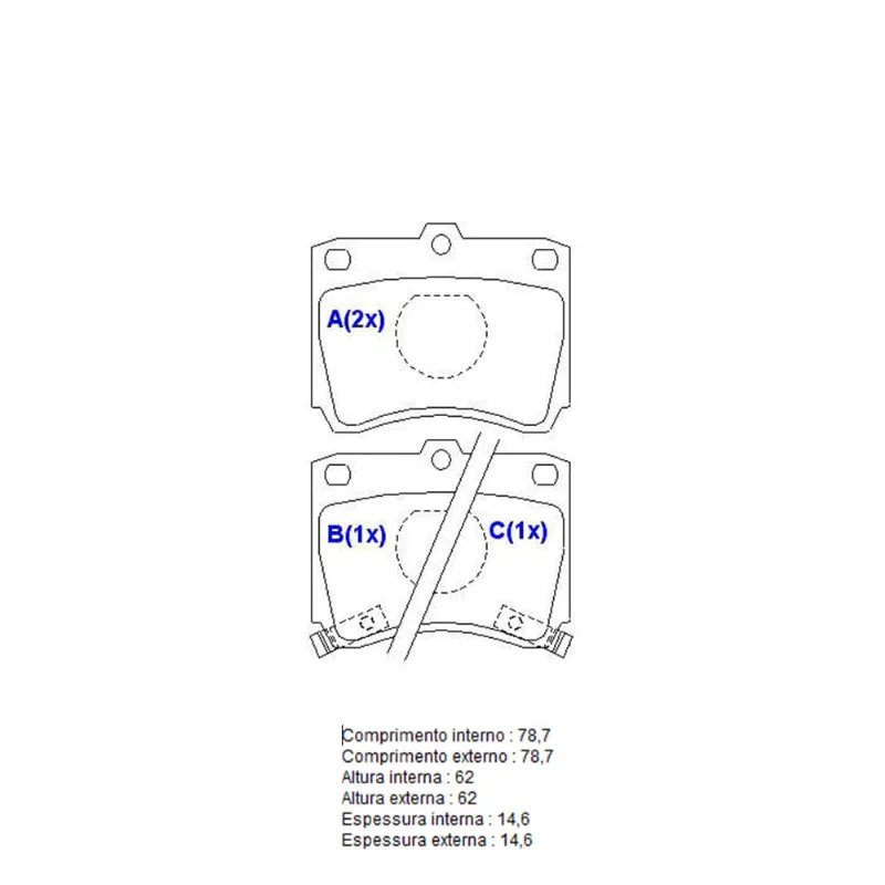 Pastilha De Freio Dianteira 106 Sistema Bendix 1BP30882AA BProauto