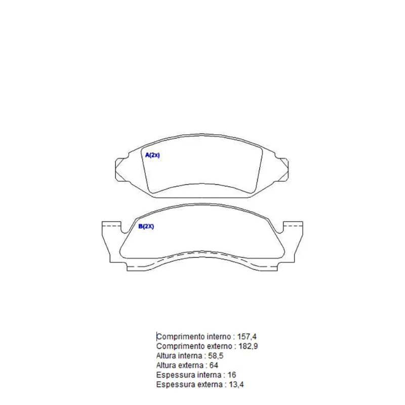 Pastilha De Freio Dianteira Gol G3 Sistema Vargas 1BP30852AA BProauto