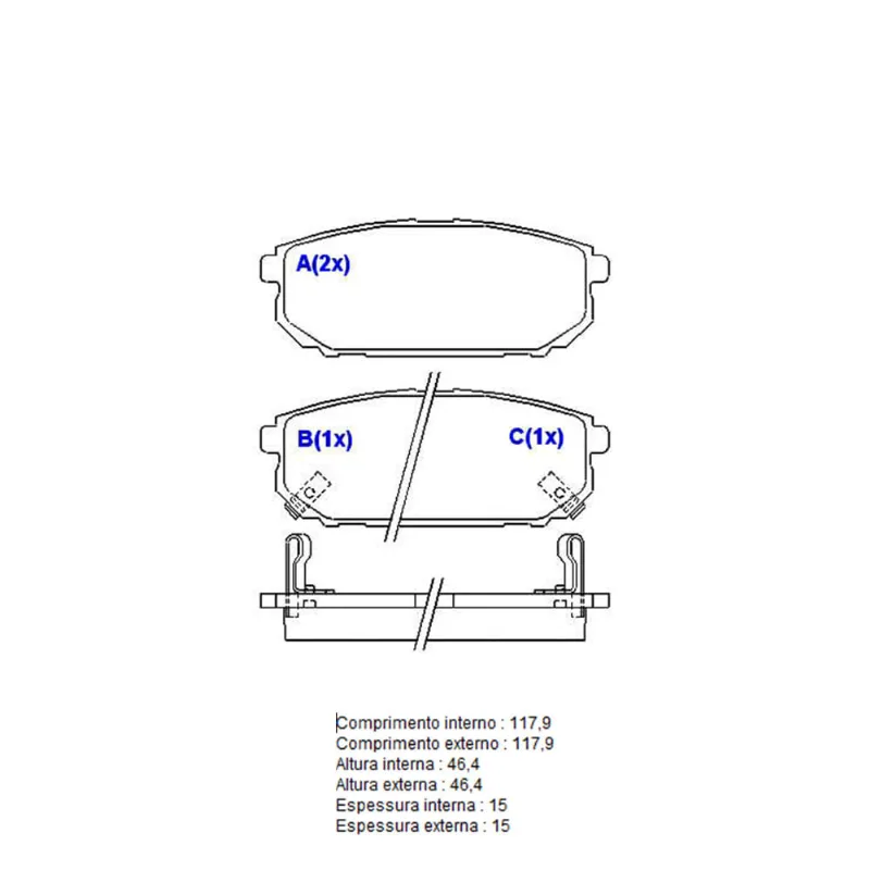 Pastilha De Freio Traseira Sorento Sistema Mando 1BP31020AA BProauto