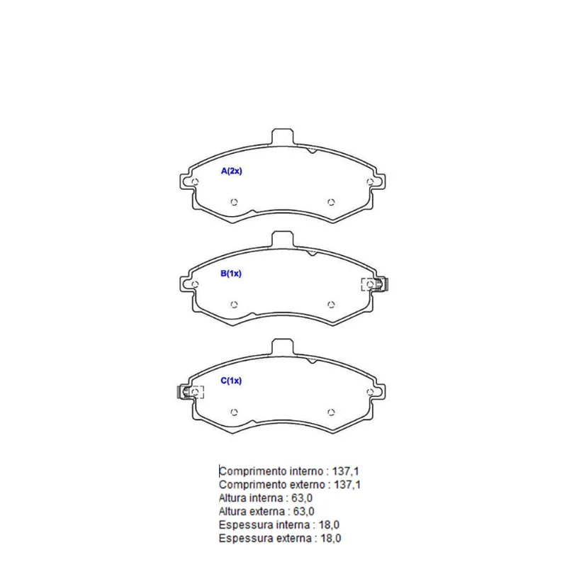 Pastilha De Freio Dianteira Elantra Sistema Akebono 1BP31072AA BProauto - BPROAUTO
