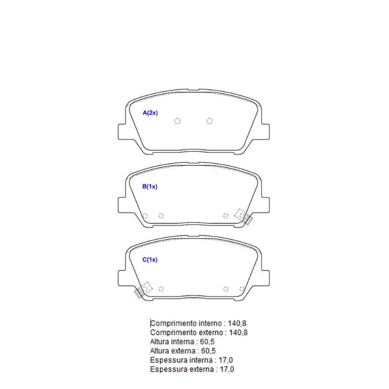Pastilha De Freio Dianteira Azera Sistema Mando 1BP31088AA BProauto