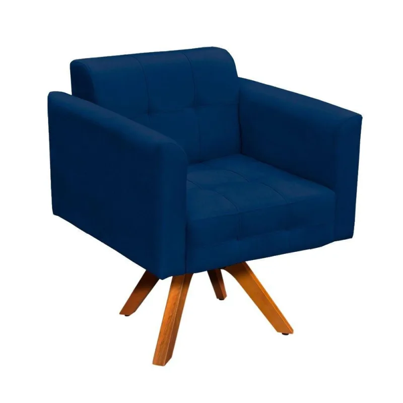 Poltrona Elisa Suede Azul Marinho - OUTRAS