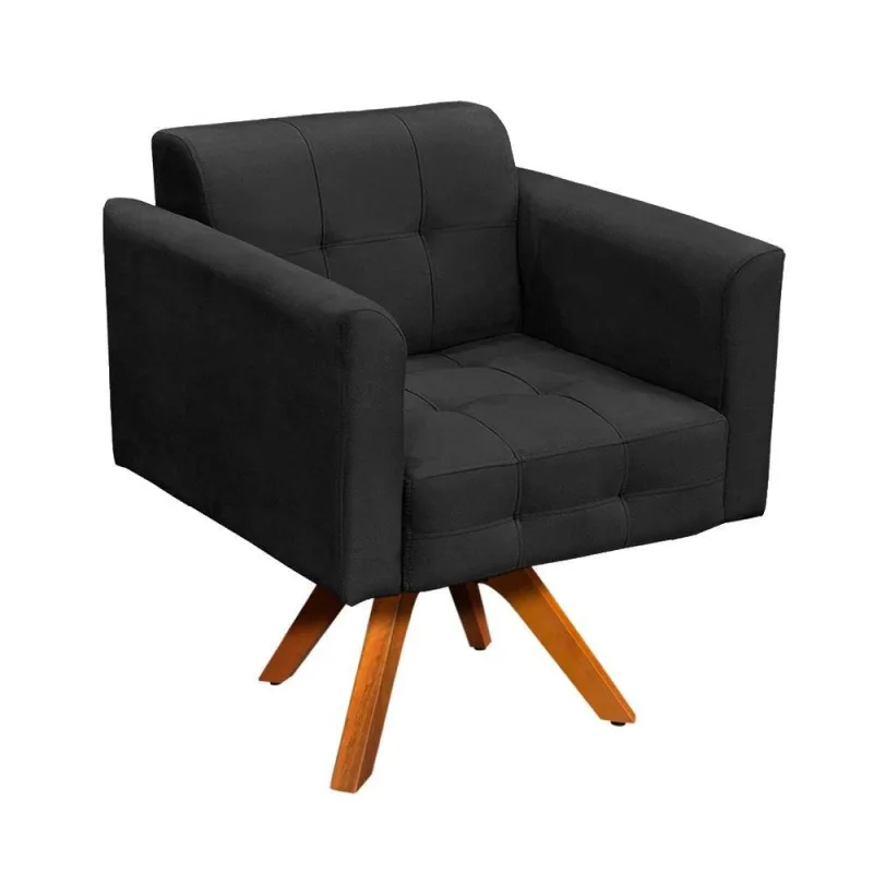 Poltrona Elisa Suede Preto - OUTRAS - Móveis