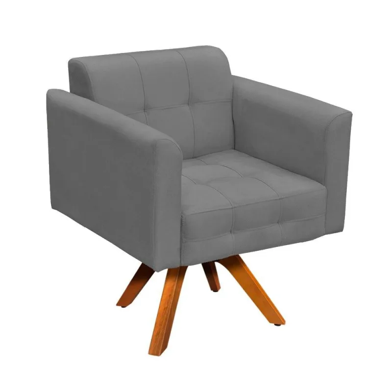Poltrona Elisa Suede Grafite - OUTRAS - Móveis