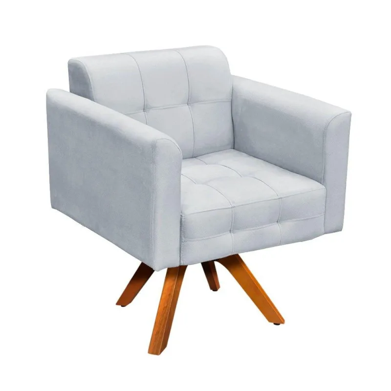 Poltrona Elisa Suede cinza - OUTRAS