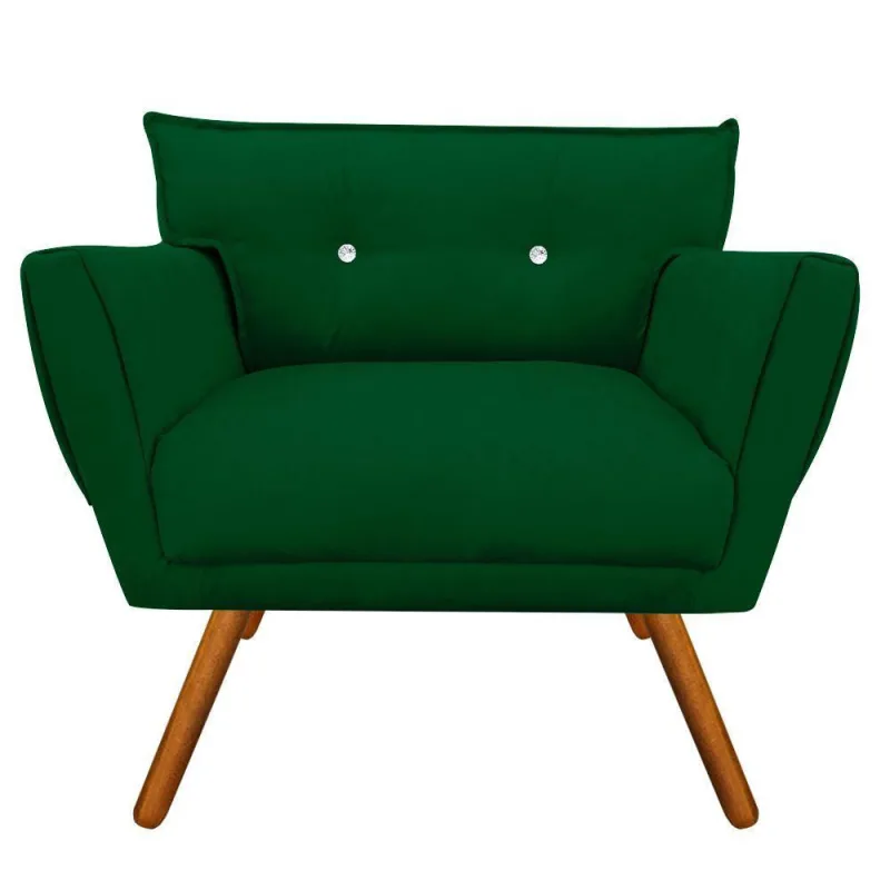 Poltrona Anitta Suede Verde - OUTRAS