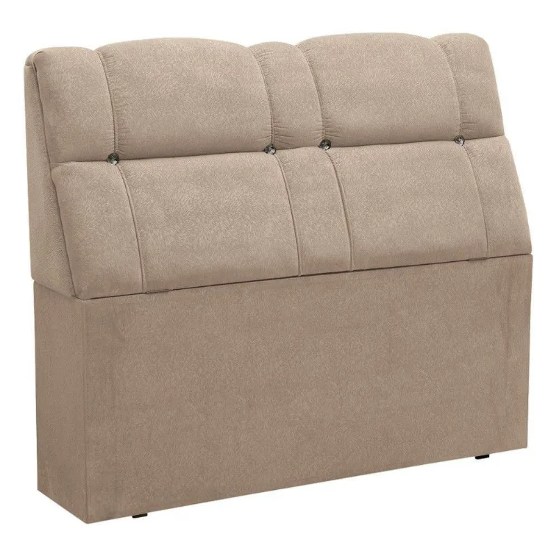 Cabeceira Com Baú Itália Cama Box King 195 Cm Amassado Bege