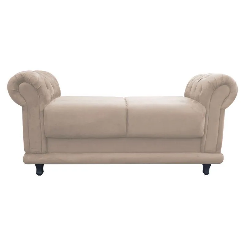 Recamier Barcelona Namoradeira Suede Bege D'Rossi - OUTRAS - Colchões