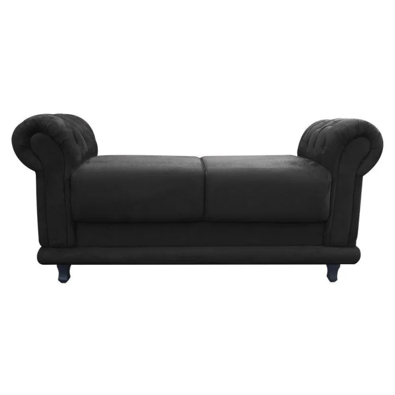 Recamier Barcelona Namoradeira Suede Preto D'Rossi - OUTRAS - Colchões