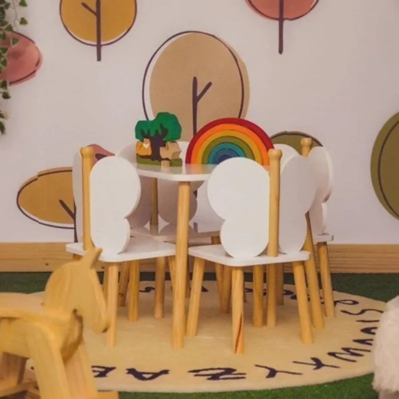 Conjunto para Quarto Infantil 1 Mesa 4 Cadeiras Hora de Brincar Divicar