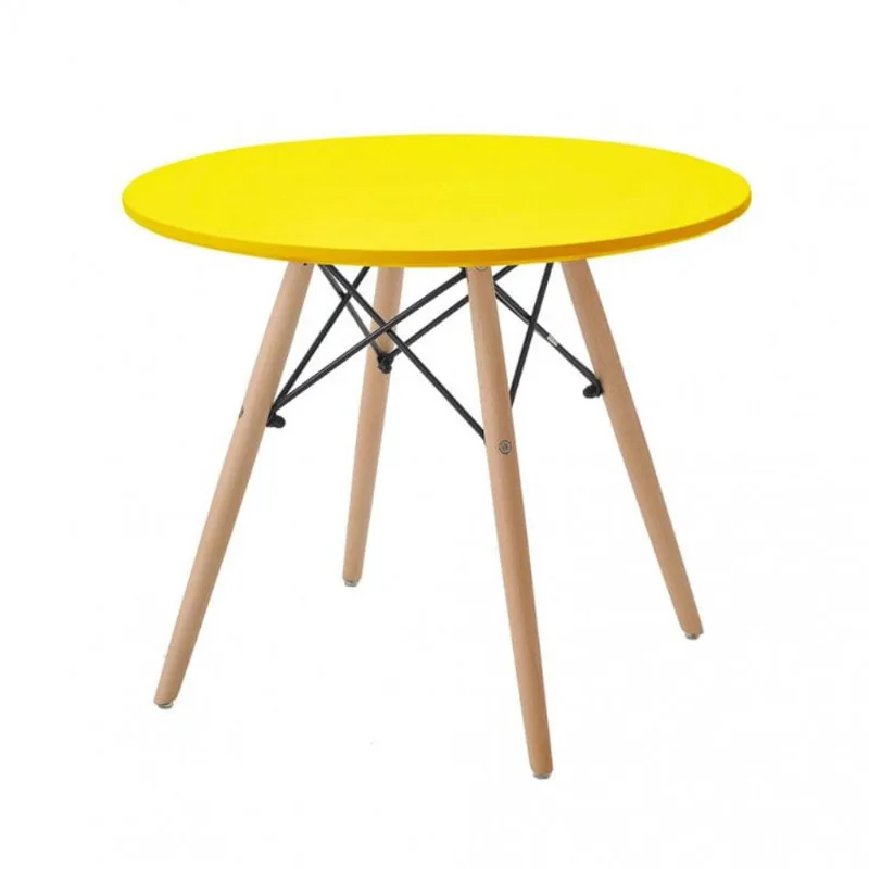 Mesa Infantil Base Madeira Eiffel Rivatti Móveis Amarelo