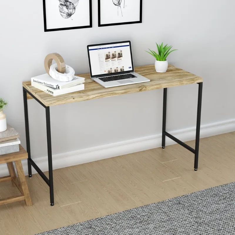 Escrivaninha Mesa Escritório Estilo Active 120cm Industrial Yescasa Carvalho Marrom Carvalho