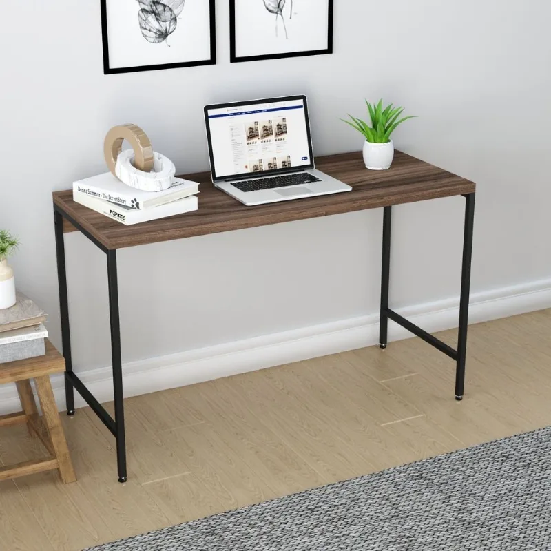 Escrivaninha Mesa Escritório Estilo Active 120cm Industrial Yescasa Nogal Marrom Nogal