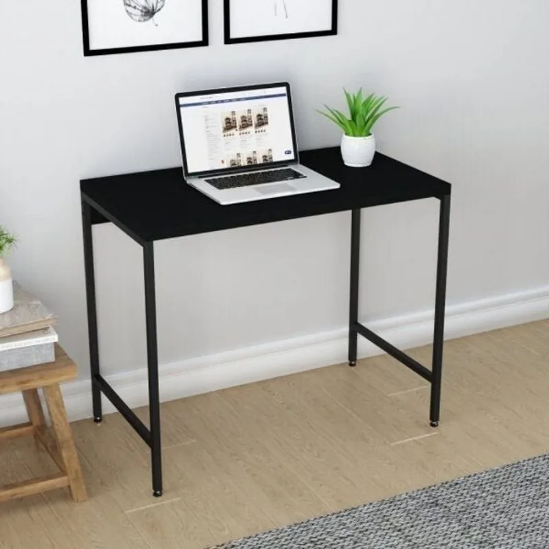 Escrivaninha Mesa Escritório Estilo Active 90cm Industrial Yescasa Preto Preto Onix