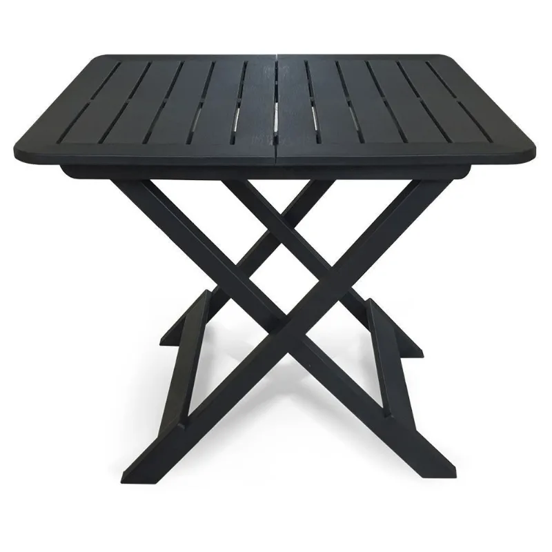 Mesa Plástica Dobrável Quadrada Preta Arqplast - Plástico