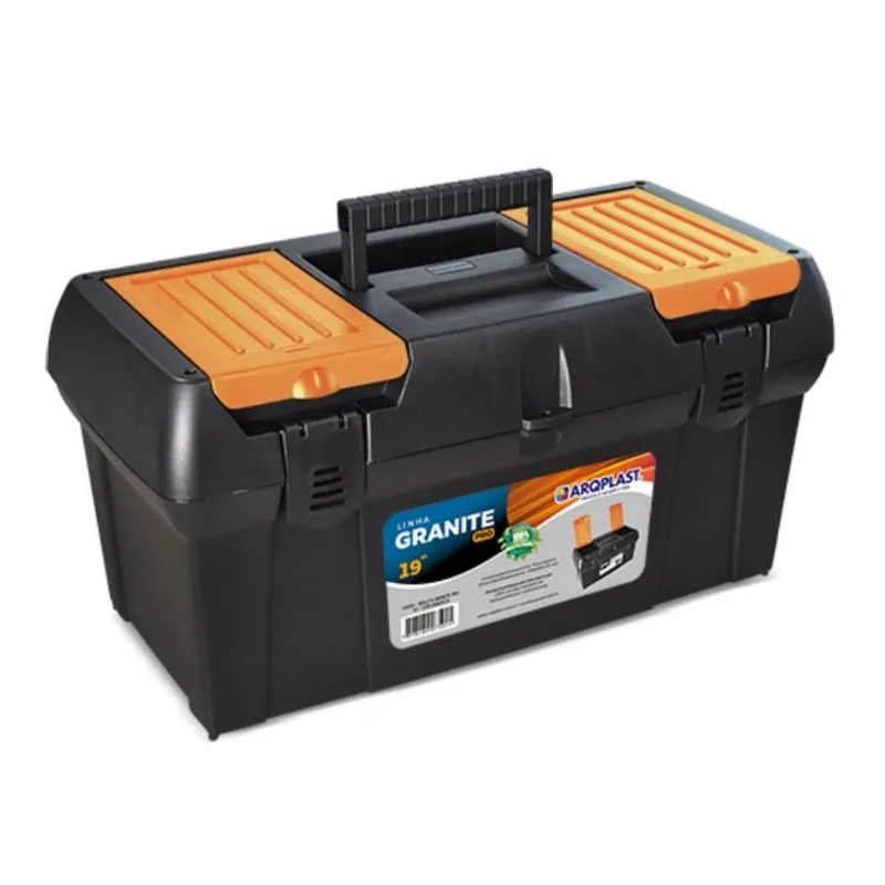 Caixa De Ferramentas Granite Pro Plast 19" Arqplast - Preto - Arqplast