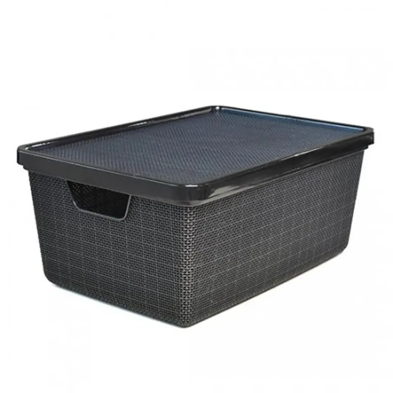Organizador Jutta Com Tampa 16 Litros Preto Arqplast - Arqplast